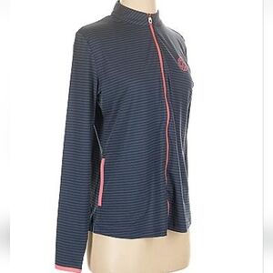 $127 lk new FJ FOOTJOY blue stripe pink accent athletic full zip performanc US 6